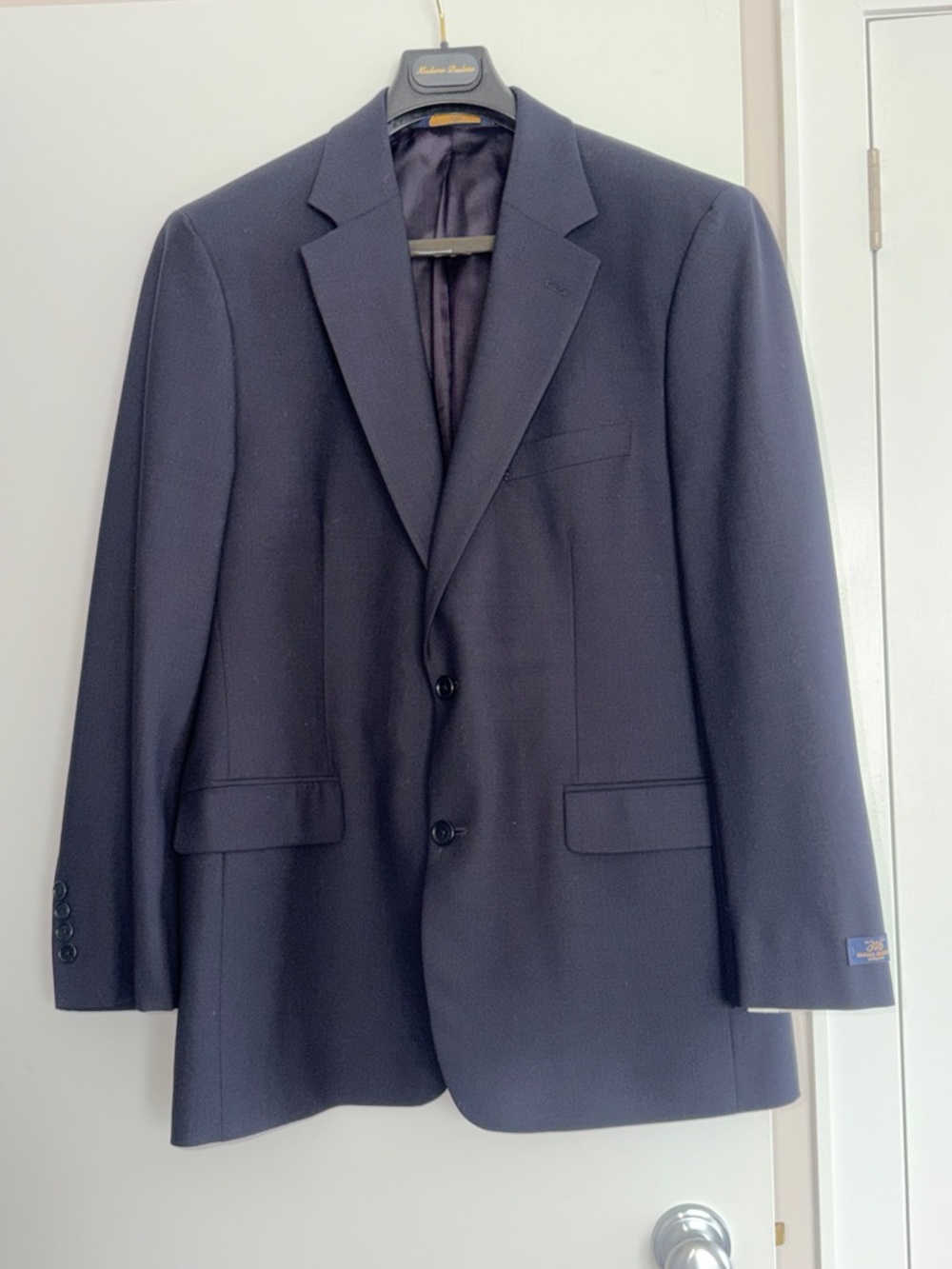 Brooks Brothers Navy  Blue 2 Button Wool BlendBlazer Sport Coat Men's Size: 42R